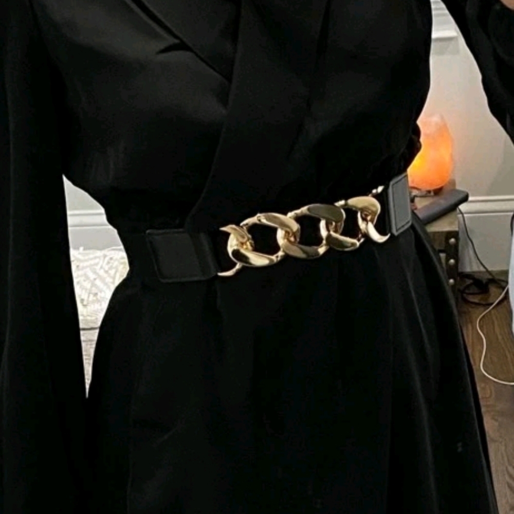 Elastic chunky black gold belt - Picture 14 of 14